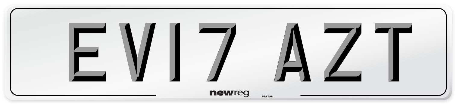 EV17 AZT Number Plate from New Reg